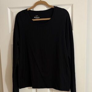J. Crew Black Long Sleeve Crew Tee - Lightweight Everyday Top